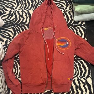 Aviator Nation Red Hoodie with Rainbow Logo